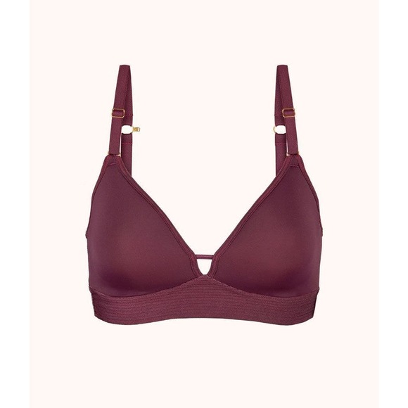 NWOT Lively The Spacer T-Shirt Bra Burgundy Red Size 34A Wireless Lightly Padded - Picture 3 of 16